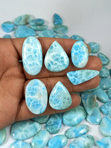 Pierres précieuses naturelles de Larimar en gros, cabochons non montés, pierres à facettes, cristaux minéraux, approvisionnement en vrac, qualité export - Product Image 6