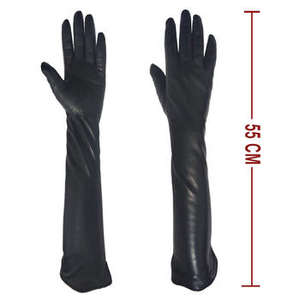 Guantes Largos Negros Brillantes para Mujer, Estilo Látex, para Cosplay, Fiestas, Actuaciones, Elegantes y Brillantes, Hasta el Brazo - Product Image 2