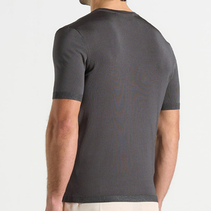 Camiseta de Punto de Manga Corta para Hombre, Cuello Redondo, Corte Regular, Color Sólido, Estilo Casual - Product Image 2