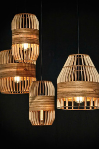 Lampe suspendue en bambou durable avec abat-jour tissé naturel - Product Image 5