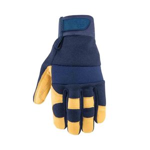 Gants de mécanicien de sécurité industrielle en cuir grainé réglables avec dragonne, ignifuges, personnalisables (logo et couleur), vendus par paire - Product Image 6