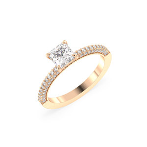 REYES Factory Direct Sale Princess Cut 1.36Ct HPHT CVD Lab Grown Diamond Rings For Women 14K Solid Gold Wedding Gift Jewelry - Product Image 1