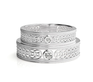 Bagues Solitaires Classiques Bindi Jewels en Argent 925 Plaqué Or avec Zircon Cubique Sertie Pavé, Bagues de Mariage Unisexe Romantiques Chrétiennes - Product Image 2