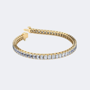 11.40CTW Emerald Bar-Set Diamond Line <b>Bracelet</b> - Product Image 1