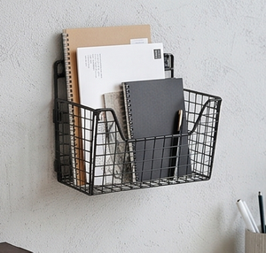 Premium Metal <b>Wire</b> Storage <b>Basket</b> Rectangle <b>Hanging</b> Simple Design Multi-Purpose Neatening Organizing Stylish Home Accent - Product Image 6