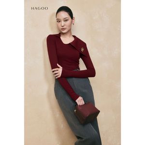 เสื้อสเวตเตอร์ถักแขนยาวคอไม่สมมาตรสำหรับผู้หญิงสำหรับใส่ในสำนักงาน [A8029] - Product Image 2