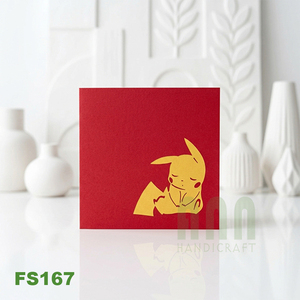 การ์ดเชิญศิลปะตัวละครป๊อปปิกาจู3D ได้เทรนด์ใหม่ของขวัญแบบพิมพ์ลายหัตถกรรมออฟเซ็ต - Product Image 2