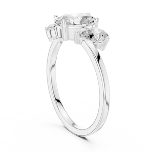 Bague de fiançailles en argent 92,5 avec diamant taille émeraude, bague de mariage classique en moissanite pour femme - Product Image 2