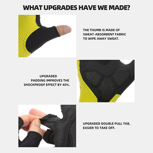 Guantes de Ciclismo de Medio Dedo para Hombre y Mujer, Guantes de Gimnasio para Levantamiento de Pesas, Entrenamiento, Personalizables, Ajustables, Antideslizantes - Product Image 4