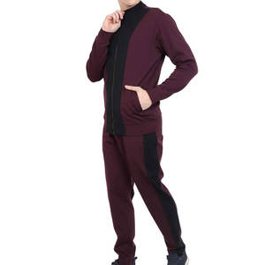 Ensemble de survêtement bordeaux personnalisé pour homme 2026 – Tissu personnalisable, col montant, fermeture éclair, coupe droite - Product Image 5