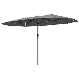 Parasol de jardin solaire gris pour terrasse et cour - Durable et résistant aux intempéries - Product Image 5