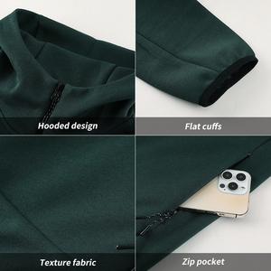 Ensemble de survêtement décontracté imperméable à capuche pour homme, coupe-vent, jogging, 100 % coton, séchage rapide, pour sports d'hiver en extérieur et entraînement - Product Image 4