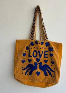 Sac fourre-tout en velours brodé Suzani fait main, motif oiseaux amoureux, sac à bandoulière décontracté de luxe, sacs de shopping écologiques en gros - Product Image 3