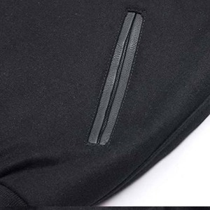 แจ็คเก็ตเบสบอลวิทยาลัยแบบยูนิเซ็กซ์รุ่นปี 2025 ตัวเสื้อทำจากผ้าขนสัตว์ คอตั้ง ดีไซน์แบบปะติดผ้าแคนวาส - Product Image 5