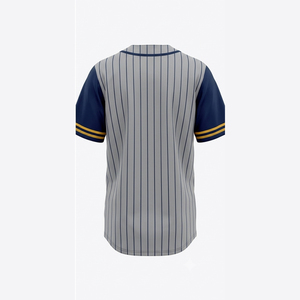 Maillot de baseball pour hommes adultes, à rayures fines, boutonné sur le devant, manches courtes, vêtements de sport en polyester, uniforme d'équipe, imprimé par transfert thermique - Product Image 6