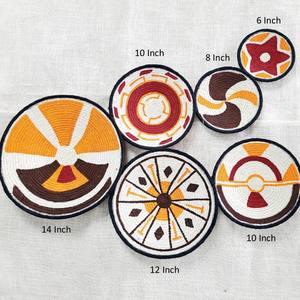 Minimalist afrika duvar tepsi jüt duvar askısı çok amaçlı duvar dekorasyon Placemat etnik Boho el sanatları seti 6 ev için d & eacute; D & eacute; - Product Image 2