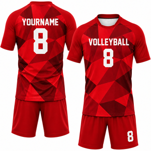 ชุดวอลเลย์บอลชายพิมพ์ลายตามสั่ง เสื้อเจอร์ซีย์โพลีซับลิเมชั่นพร้อมกางเกงขาสั้น ชุดทีมคุณภาพสูง 320 กรัม เอวยางยืด ใส่ได้ทุกฤดู - Product Image 2