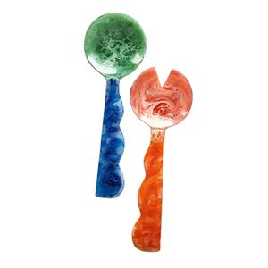 Ensemble de cuillères en résine artisanale – Ensemble de cuillères à salade écologiques faites à la main pour la salle à manger, meilleur prix en Inde, utilisation domestique et en cuisine - Product Image 1