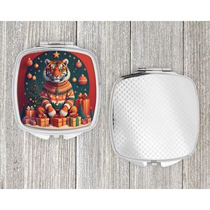 Tiger Women's <b>Compact</b> Travel Makeup <b>Mirror</b> Foldable Handheld Pocket Decorative Christmas Gift for Girls - Product Image 4