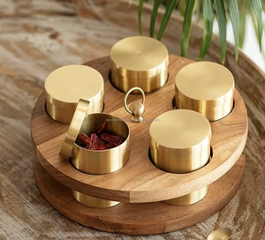 Spice Box & mango <b>Wood</b> Masala Spice <b>Boxes</b> Masala Daani Namak Dani Dabba Best Mothers Day Kitchen Accessories - Product Image 5