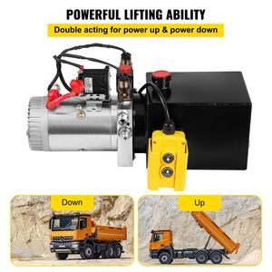 Pompa Idraulica a Doppio Effetto da 4 Quarti con Pompa Elettrica, Nuova Condizione, Serbatoio in Metallo per Rimorchio Ribaltabile - Product Image 3