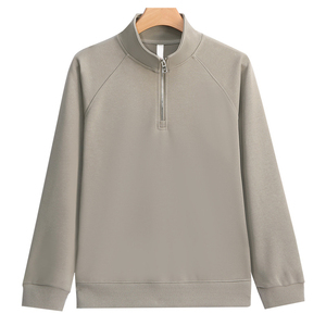 เสื้อสเวตเชิ้ตผู้ชายคอตั้งแบบซิปครึ่งตัว สไตล์ลำลอง สำหรับฤดูใบไม้ร่วงและฤดูหนาว  ปักโลโก้ตามสั่ง ผลิตในจีน ราคาโรงงานบังกลาเทศ รับผลิตแบบ OEM - Product Image 3