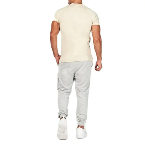 T-shirts ajustés pour hommes, coupe slim, pour musculation et gym, avec logo personnalisé, couleur unie, col rond, vente en gros - Product Image 2