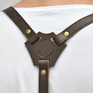 ผ้ากันเปื้อนผ้าไหมทรงตามหลักสรีรศาสตร์พร้อมลายปักผ้าถักสำหรับใช้ในร้านอาหารและบาร์สำหรับผู้ชาย ใช้งานได้นาน กันน้ำ ปิดด้วยกระดุมแป๊ก - Product Image 6