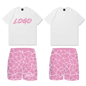 เสื้อยืดคอตตอนแบบ OEM สั่งทำพิเศษ และกางเกงขาสั้นผ้าตาข่ายพิมพ์ลายแบบ Sublimation ชุดเซ็ตสองชิ้นลำลองสำหรับผู้ชาย ชุดแฟชั่นแทรคสูทสำหรับผู้ชาย - Product Image 6