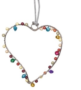 Adorno Navideño Colgante de Corazón Multicolor, Hecho a Mano, con Cuentas, Impermeable, Duradero, de Estilo Moderno, Diseño Personalizado, Venta al Por Mayor de Fábrica - Product Image 1