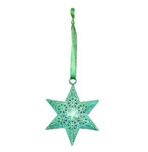 เครื่องประดับตกแต่งต้นคริสต์มาสรูปดาวสีเงินเมทัลลิกประดับกลิตเตอร์สีฟ้า สำหรับตกแต่งบ้านในวันหยุด งานปาร์ตี้ ของขวัญเทศกาล - Product Image 5