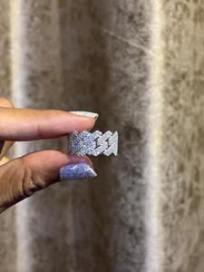 Luxury Moissanite Pave Band <b>Ring</b> for Women Iced Out Sparkling Wide <b>Statement</b> <b>Ring</b> Elegant Wedding Anniversary Gift Jewelry - Product Image 4