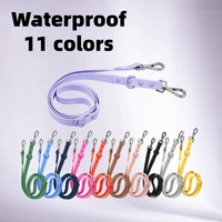 Laisse pour chien imperméable couleur macaron Petkaa, en PVC avec crochet métallique, en stock, vente directe d'usine, faible MOQ, livraison rapide
