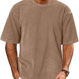 เสื้อยืดผู้ชายลายกราฟิกสไตล์วินเทจทรงโอเวอร์ไซส์ผ้าฝ้าย ล้างสีแบบแอซิดวอช สตรีทแวร์ รับทำโลโก้ตามสั่ง ขายส่งเสื้อยืด OEM - Product Image 1