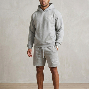 Conjunto de Sudadera con Capucha y Pantalones Cortos para Hombre, Personalizado, Ecológico, 100% Algodón, Transpirable, Invernal, Ropa Casual Urbana para Adultos - Product Image 3