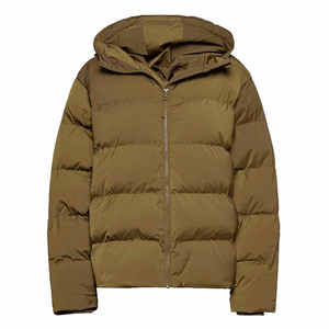 Wholesale Plus Size Men's Winter Hooded Puffer Jacket Outdoor Warm Eco-Friendly Custom Logo Front Quilting <b>Coat</b> - Product Image 1