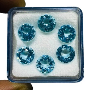 Topacio Azul Cielo Natural de 9mm, Corte Redondo, Calibrado, Lote de Piedras Sueltas de Topacio Azul Cielo, Precio al por Mayor para Fabricación de Joyería - Product Image 2