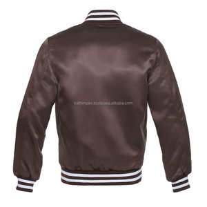 Chaquetas de Béisbol Marrones Satinadas, Hechas a Mano, Impermeables y Ecológicas para Hombre, Disponibles en Stock, para Uso Casual y Deportivo - Product Image 2