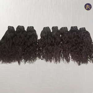 100% Natural de alta calidad 12 \ "Negro virgen trenzado extensión del pelo rizado del templo - Product Image 6