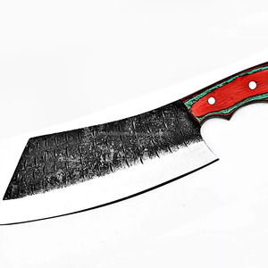 Couteau de chef personnalisé à forte adhérence, écologique, fait à la main, en acier Damas à haute teneur en carbone avec manche en bois de rose pour le camping et la chasse - Product Image 5