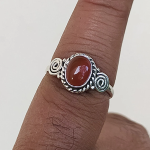 Carnelian Gemstone Midi <b>Ring</b> 925 Silver Handmade <b>Statement</b> <b>Ring</b> for Her Christmas Birthday Anniversary Gift <b>Ring</b> For Her - Product Image 5