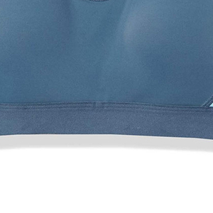 Women Navy <b>Blue</b> Sports <b>Bra</b> Light <b>Blue</b> Accents Racerback High Support Yoga Activewear Seamless Breathable Eco-Friendly Front - Product Image 2