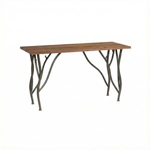 Rustic Modern Handmade Iron <b>Study</b> Table with Solid Wood Top Artistic Branch Metal Base Writing <b>Desk</b> Home Office Furniture - Product Image 3