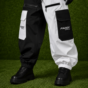 Pantalon de ski ample imperméable coupe-vent pour homme et femme, style cargo oversize, techwear, streetwear, bicolore - Product Image 5