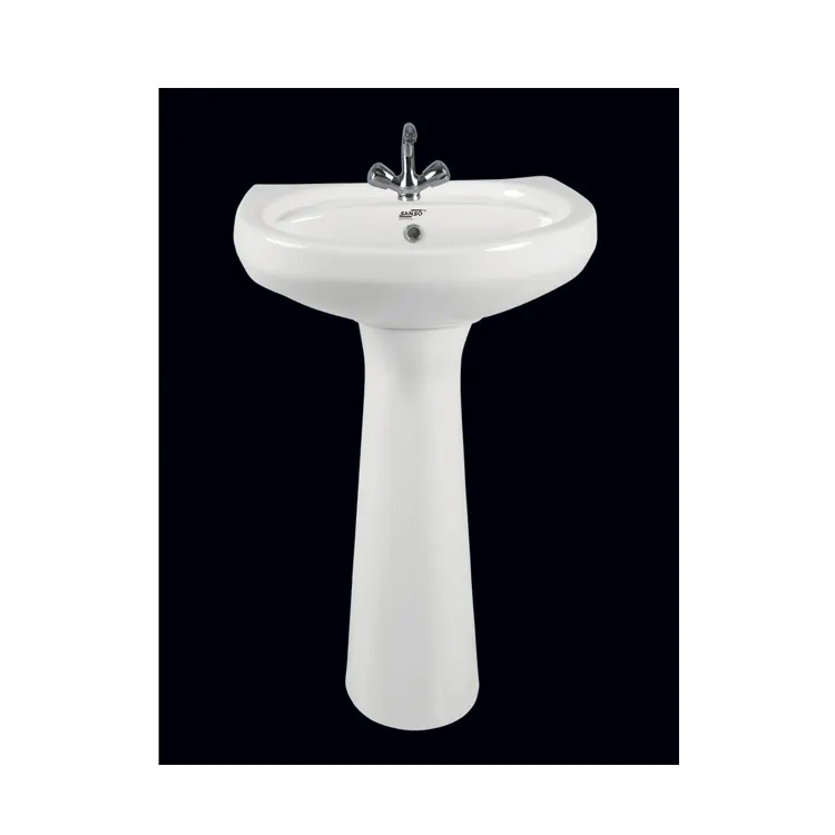 Lavabo sanitario de cerámica blanca con diseño elegante y moderno, lavabo Con Pedestal de la India Origin