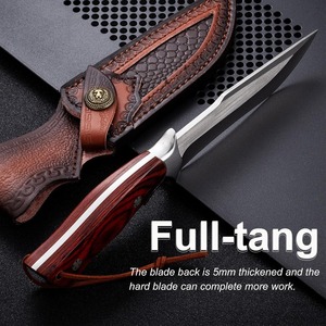 Couteau tactique artisanal en acier au carbone, accessibilité pour porte-couteau d'épaule, fusion de puissance et d'élégance avec étui en cuir véritable - Product Image 5