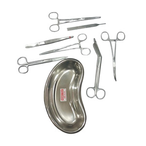 Kit de chirurgie mineure de base de haute qualité en gros, 8 pièces, avec plateau réniforme, instruments chirurgicaux en acier inoxydable certifiés CE - Product Image 3