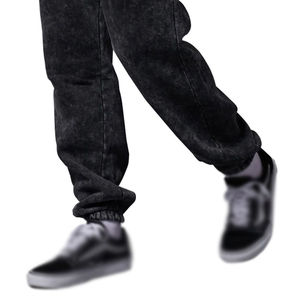 High Quality Custom Acid Washed Casual Mid Waist Drawstring Jogger Pants 100% Cotton Men's Pants in Different Style and Color - Product Image 6