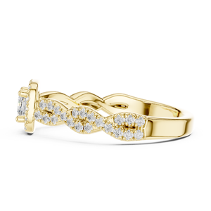 แหวนเพชรทรงคุชชั่นคัท เพชรเลี้ยงในห้องปฏิบัติการ ทอง 14K 18K ประดับเพชรแบบเฮโล ทวิสต์ พาเว่ น้ำหนัก 0.85 กะรัต DEF VVS เครื่องประดับชั้นดีสำหรับผู้หญิง แหวนแต่งงานสำหรับเจ้าสาว ODM - Product Image 5