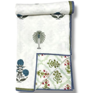 Organic Cotton Soft Printed Dohar Handcrafted Floral Washable All-Season Buy Direct From Supplier At Bulk Price - Product Image 1